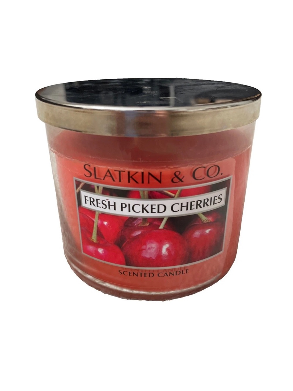 Slatkin & Co FRESH PICKED CHERRIES 3 Wick Candle 14.5 oz Made In USA Scented
